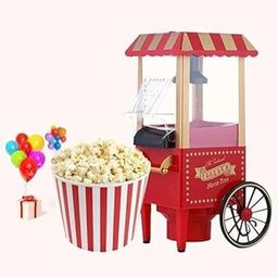 EXOMOON Popcorn Machine Vintage Collection Hot Air Electric Popcorn Maker Big Popcorn Machine,Automatic Instant Popcorn Maker Stylish Design 1200-Watts Electric Popcorn Maker Machine-8