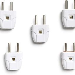 2-Pin Electric Plug Top, 6A 240V, Universal Connector, White, Pack of 5-image-18