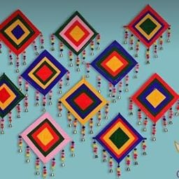 Art and Craft Indine Wall Hanging Wedding Decor Home Decor haldi Decor Pooja ghar decer Pack of 5-image-0