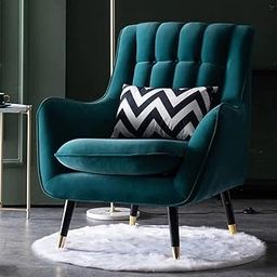 A S WOOD SHOPY - Classic Royal Velvet Accent Chair Single Seater Button Tufted Armchair with Matel Legs for Living Room, Lounge, Bedroom, Office (Dark Blue)-image-13
