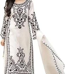 Women's Georgette Embroidered Kurta and Pant With Dupatta | Dress set For Women | Pakistani Suit for Woman-23