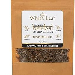 White Leaf 100% Natural Flavour Herbal Smoking Blend 1 Pack (1 Oz/ 30 gm) - Tobacco & Nicotine Free Smoking Mixture With Wooden Royal Black Pipe-picture-19