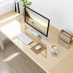 Bellblock Large Extended Clear Desk Mat/Writing Pad/Table Mat | PVC | Anti-Skid, Non-Skid, Splash-Proof | Transparent | 90 x 45 cm (Pack of 1)-24