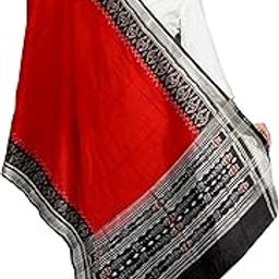 Odisha Sambalpuri Handloom Cotton Dupatta with weaving and Ikat woven border from the Weavers of Odisha Temple Border & Stole For Girls & Women-36
