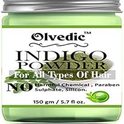 Olvedic 100% Pure Organic Indigo Powder For hair Colour-(150 gm)-image-20