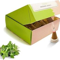 Nirmalaya Premium Tulsi Incense Cones (Dhoop) | Pack of 40 Cones | Dhoop Cones for Pooja | Incense Cones for Fragnance-10
