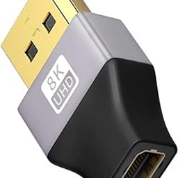 Tobo 8K DisplayPort to Mini DisplayPort Adapter, Displayport Male to Mini Displayport Female Adapter, Display Port 1.4 Adapter 8K@60Hz UHD Video for Laptop, PC, Monitor, TV TD--19