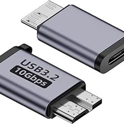 Tobo USB C to Micro B Adapter 10Gbps, 1 Pack, Compatible for Micro USB 3.0 Devices, Supports USB3.2(10Gbps), Plug-and-Play, Easy to Carry, Secure Connection, Includes Keychain Strap TD-1173TC-6