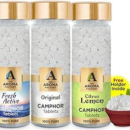 The Aroma Factory Pure Camphor Tablets (Fresh Active,Original & Citrus Lemon, Pack of 3)-image-90