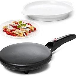 ROMILAS Electric Crepe Maker Dosa Maker Auto Power Off|Portable Crepe Maker With Non-Stick Dipping Plate And Egg Whisk|Easy To Use For Pancakes,Chapati,Chilla,Dosa,Egg Beater,Black,600W-image-17