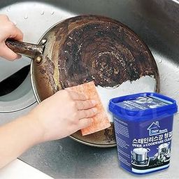 VazzLox Stainless Steel Cleaner for Removing Tough Stains Rust or Scale, Utensil cleaner for Burnt Marks, Cookware Cleaner Paste for Pots Pans, Magic Multipurpose Cleaner & Polish (450 gm)-image-43