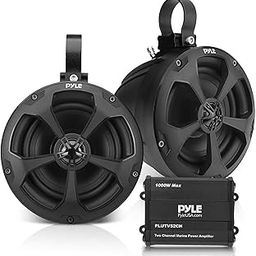Pyle Waterproof Off-Road Speakers with Amplifier - 5.25 Inch 1000W 2-Channel Outdoor Marine Waketower, Full Range for ATV UTV Quad Jeep Boat - Pyle PLUTV52CH-image-21