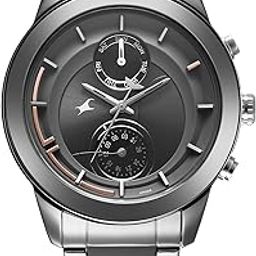Oceanyx - Ceramic Quartz Cool Grey Round Dial Men's Watch | Solid Strap Material | Multi Color Band - 3304KD03-image-34