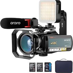 ORDRO 4K Camcorder AC5 Plus Live Streaming Video Camcorder, 12X Optical Vlog Camera for YouTube, 3.1'' Rotatable Screen Autofocus WiFi Camera with SD Card, Stabilizer, Mic, Wide Angle Lens, Batteries-image-90