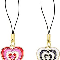 Pack of 2 Lucky Daisy Cute Flower pendant Heart love pair set phone charms aesthetic for girls backpack hanging keychain ring necklace bracelet thread Ornament Smart combo-image-97