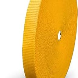 Maverick Straps Heavy Duty Yellow 0.8 inch (20mm) Wide Polyester Webbing/Niwar or Flat Strip for Collars, Leashes, Diving Gear, Sports Gear, Bag Belt, Hiking, DIY Projects (10 Meter, Yellow)-image-7