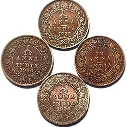 HISTORICAL INDIA - George V British India - 1/12 Anna Copper Coin - 4 Coins (May be Years willbe Changed ) for Collection and School Project Works-31