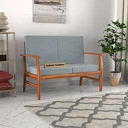 GADWAL FURNITURE Solid Sheesham Wood 2 Seater Sofa Set | Two Seater Sofa| Stylish & Comfortable Cushion Seat | Wooden Chairs for Living Room | Sofa Set 2 Seater for Home (Design 16)-image-49