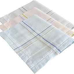 Kuber Industries Men's Handkerchiefs, 100% Pure Cotton, Pocket Square Hankies, Classic Plaid Pattern Perfect for Gift, Set of 3 (Lite Colour)-image-65