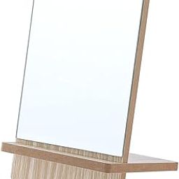 UJEAVETTE® Bathroom Shaving Vanity Mirror Standing Wooden Folding Makeup Mirror Medium-picture-14
