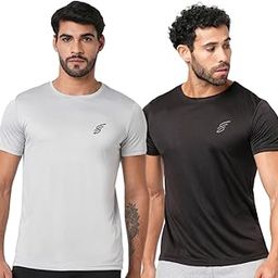 SWEATHEADS Round Neck Moisture Absorbing Performance Half Sleeve Slim Fit T-shirt for Men | Quick Dry Technology | Light weight & Breathable Fabric | Ideal for Indoor & Outdoor Physical Activity-image-85