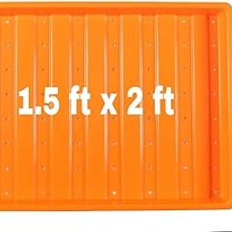 Aadya Hydroponic Virgin HDPE Plastic Tray for Germination of Animal Green Fodder Maize Wheatgrass and Micro Green Vegetables Orange Colour 24 X 18 Inch -Set of 2 Pieces-6