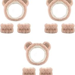 Skincare Headband for Women & Wrist Band for Face Wash 3pcs Combo, Cute Facial Makeup Hair Band and Wrist Bands Towel, Bear Ears Face Wash Band Spa Headband for Women Girls 9 PCS-image-82