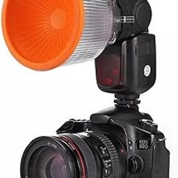 Hanumex Universal Lambency Flash Diffuser Kit – 4 Color Domes (White, Blue, Red, Yellow) with Soft White Cloth Diffuser for Camera Flash Photography – Softens & Enhances Lighting for DSLR & Speedlight-1
