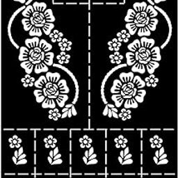 VANVATI Elegant Rose Trail Mehndi Stencil Sticker with Floral Curve Design for Both Hands-image-24