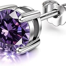 925 Silver Men's Birthstone Solitaire Stud Earring | 92.5 Sterling Silver and Diamond like Brilliance Sparkling Zirconia | January to December | Single Stud for Men-image-130