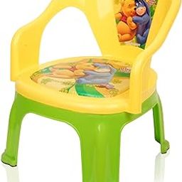 Fun Homes Disney Pooh Kids Chair | Plastic Foldable Kids Chair | Chair for Kidsroom | School Study Stool | Baby Stool | Indoor or Outdoor Stool for Kids | Capacity 30 Kg | Yellow & Green-31