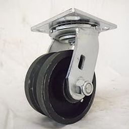 4" X 2" Swivel Caster 7/8" V-Groove Iron Steel Wheel 600lbs-image-67