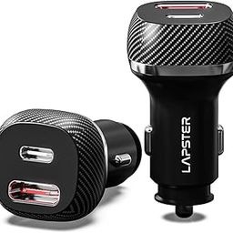 Lapster 51w Dual car Charger with 51watts (18w USB + 33w typec pd) Rapid Charging Adapter Designed for iPhone and Android Smartphones and Tablets in Black-13
