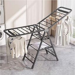 Clothes Drying Rack,71'' Heavy Duty Gullwing Dryer Rack, Laundry Hanger Rack with Wheels, Foldable Standing Dry Racks with Windpoof Hooks, Extra-Thick Carbon Steel Cloth Airer (Oversized)-image-42
