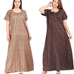 Women's Cotton Regular Nighty Rajasthani Nighty Rajasthani Gown Jaipuri Nighty Jaipuri Gown Maxi Gown (Pack of 2 pcs)-Free Size-image-64