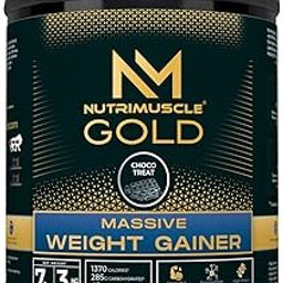 NUTRIMUSCLE MASSIVE GOLD WEIGHT GAINER POWDER- 7LBS -Pack of 3.175 KGS - CHOCO TREAT-image-0