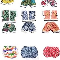 6 Cotton Night Suit & 6 Nappy for Laddu Gopal, Kanha ji, Bal Gopal, (Size - 5 no.) Dress (Cotton)-image-55