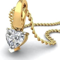 925 Sterling Silver Necklace For Women | Heart Cut Diamond Pure Silver Gold Plated Zerconia Pendant For Girls-image-26