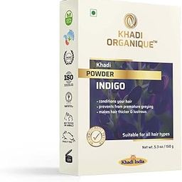 Khadi Organique NaturalGlow Indigo Powder - Premium Herbal Hair Color for Dark Shades, Natural & Safe Hair Dye Solution-34