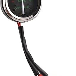 Deutsche 8 Amp. Bullet Machismo AC/DC (Black Dial With LED & Mounting Rubber) (2 Pin Red/White Coupler) Motorcycles Ampmeter Ampere Gauge Meter bike parts-image-31