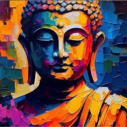 TULIP N TURTLE Bhagwan Buddha Diy Acrylic Paint By Number Kit For Adults Kids Beginner Number Painting Kit Diy Canvas Painting By Number Wall Decoration,Multi-Coloured-24