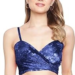 Women's Cotton Tie & Dye Print Tie Knot Back Beachwear Top-picture-26