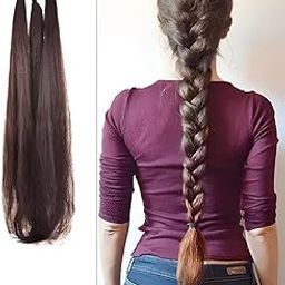 Heavy moti choti Brown Fake Long choti Extensions Hair for Women & Girls | Savaram Gangawan Cataram Sadaraa Paranda Choti | Nakli Hair Wig for girls long hair wig for women, hair extensions for women | Extra Hair Braid Attachment for Ladies Model No : BLK001-52