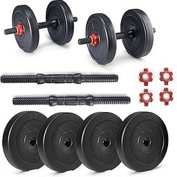 Lifelong LLPVCHGC07 PVC Home Gym Adjustable Set (1Kg*4) Plate with Dumbbells Rods, (Black, 6 Months Warranty)-image-14