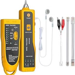 Cable Tester, Tester, Wire Device,Cable Tracker, Multi-Function Wire Tracer, Circuit Tester with Earphone for Cable Collation (Yellow)-38