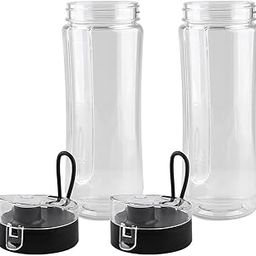 Veterger Replacement Parts 2 pack 20oz Sports Bottle with Spill-Proof Lid,Compatible with Oster MyBlend Plus Personal Blender-image-41