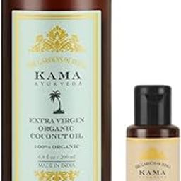 Kama Ayurveda Extra Virgin Organic Coconut Oil - 200ml,Kama Ayurveda Organic Sweet Almond Oil (50ml - In)-55
