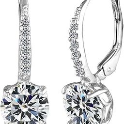 925 Sterling Silver BIS Hallmarked Cubic Zirconia Drop Dangle Leverback Earrings for Women and Girls-34