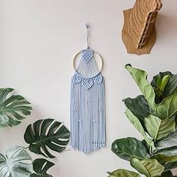 Macrame Dream Catcher, Macrame Wall Hanging, Large Dreamcatcher, Woven Macrame, Bohemian Home Decor Baby Blue Color Size: Width 30cm x Height 80cm-image-40