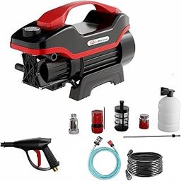 GoMechanic Car Washer High Pressure Pump Machine - Portable Washing Gun - 2200 Watts, 140 Bars & 7.5L/Min Flow Rate - 8 Meters Outlet Hose for Car, Bike & Home Cleaning Purpose (Black-Red)-29